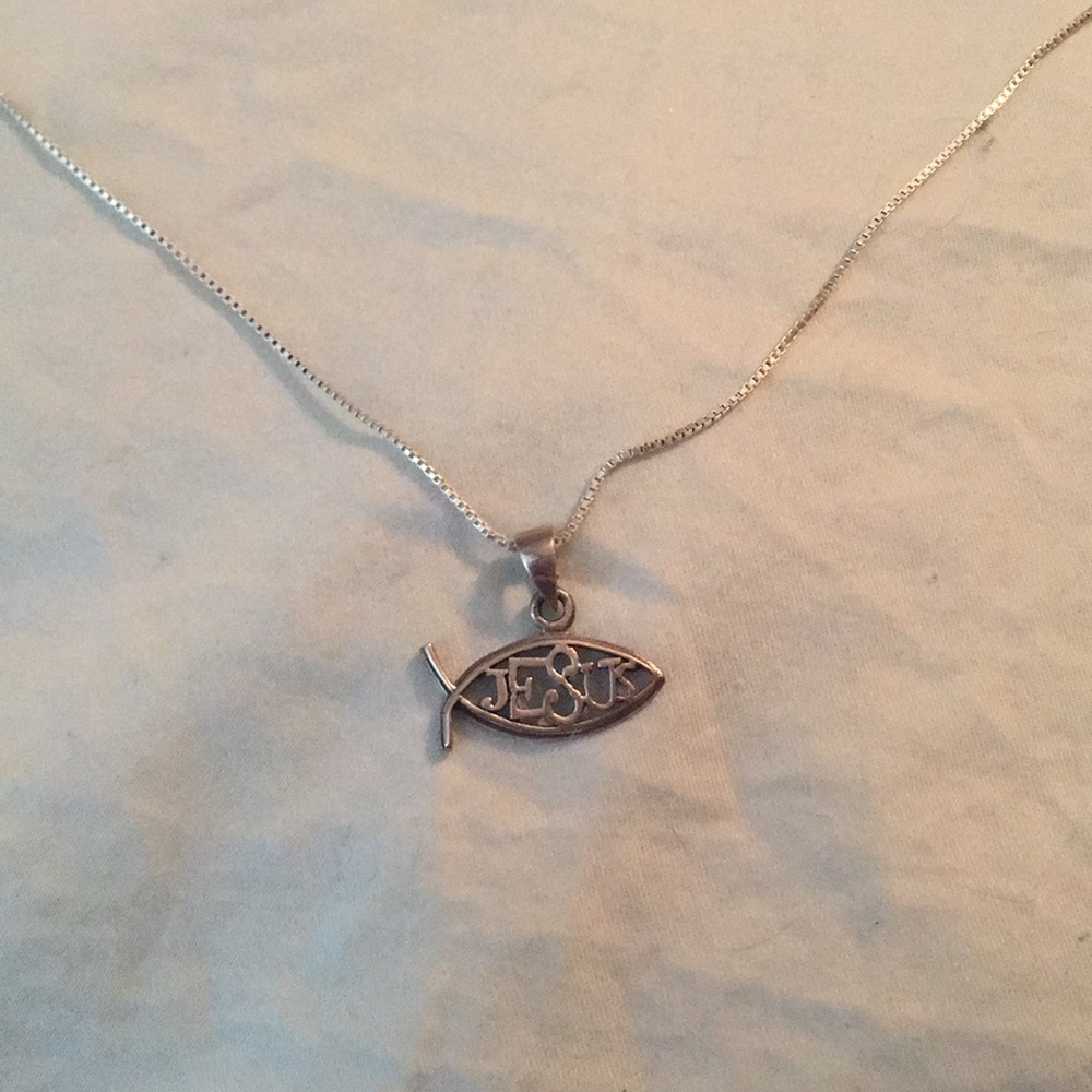 Jesus fish necklace.